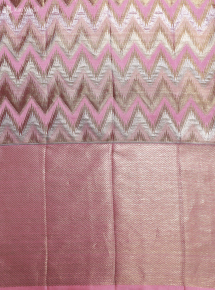 Dual Tone Teal - Peach Pink Kanchipuram Silk Saree