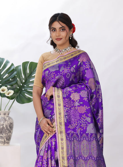 Purple Kanchipuram Silk Saree