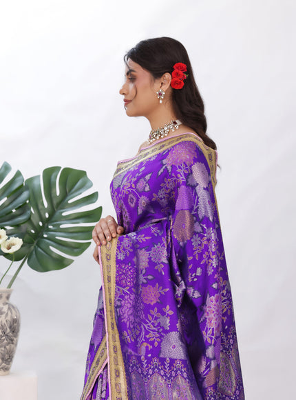 Purple Kanchipuram Silk Saree