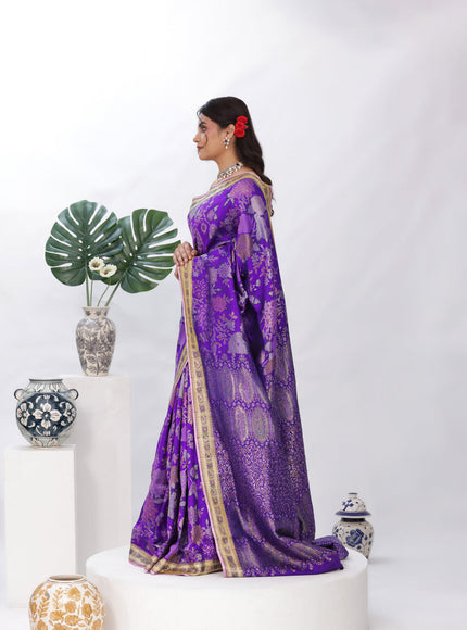 Purple Kanchipuram Silk Saree