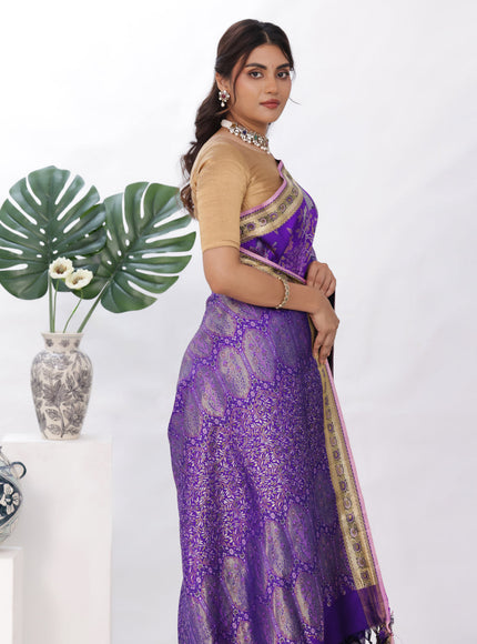 Purple Kanchipuram Silk Saree
