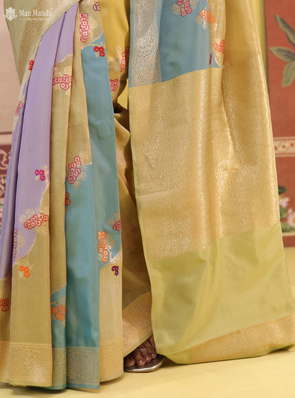 Multi Colour - Mild Pista Green Rangkat Banarasi Kadwa Silk Saree