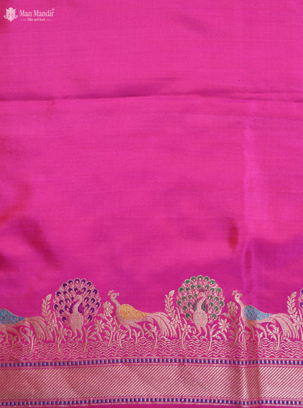 Red - Pink Banarasi Kadwa Silk Saree