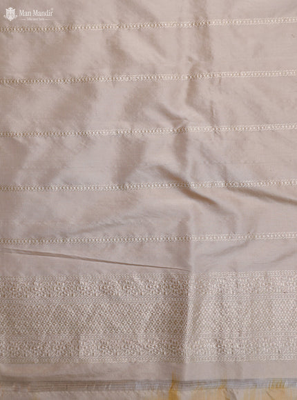 Pink - Mild Peach Banarasi Kadwa Silk Saree