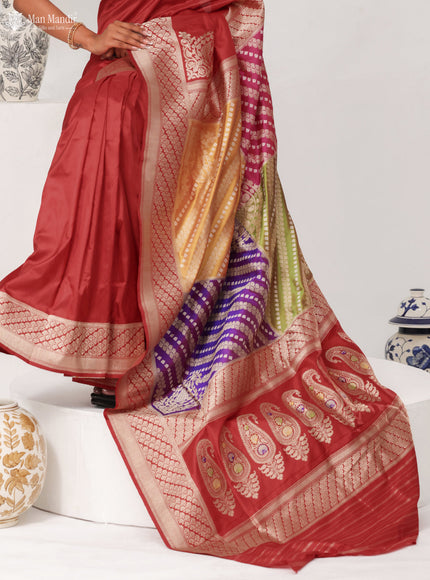 Multi Colour - Red Banarasi Kadwa Silk Saree