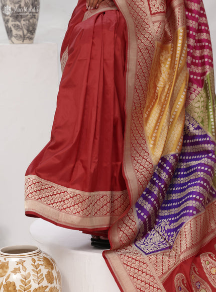 Multi Colour - Red Banarasi Kadwa Silk Saree