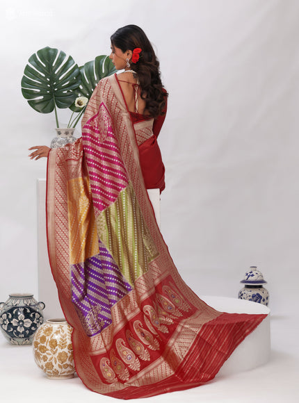 Multi Colour - Red Banarasi Kadwa Silk Saree