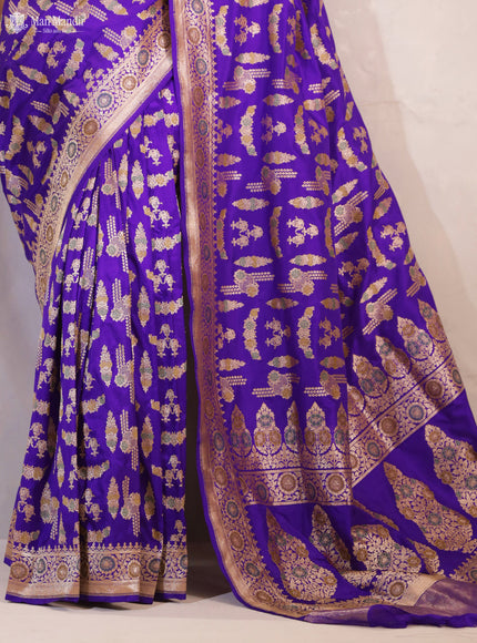 Violet Banarasi Kadwa Silk Saree