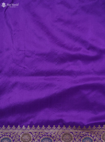 Violet Banarasi Kadwa Silk Saree