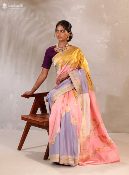 Multi Colour Rangkat Banarasi Kadwa Silk Saree