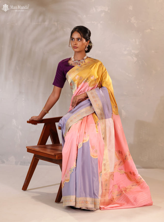 Multi Colour Rangkat Banarasi Kadwa Silk Saree
