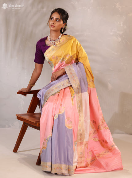 Multi Colour Rangkat Banarasi Kadwa Silk Saree