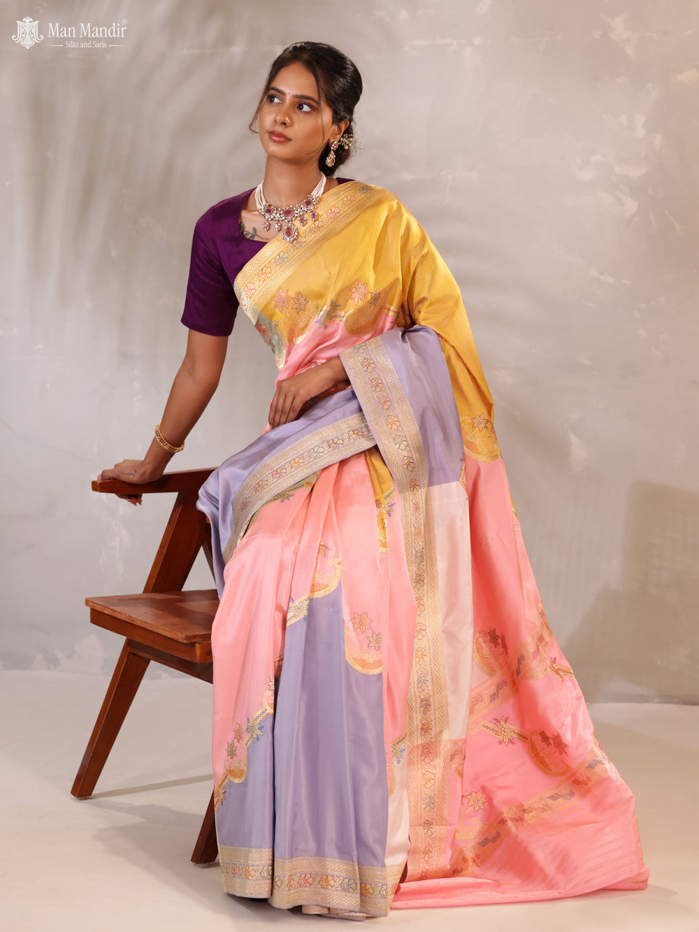 Multi Colour Rangkat Banarasi Kadwa Silk Saree