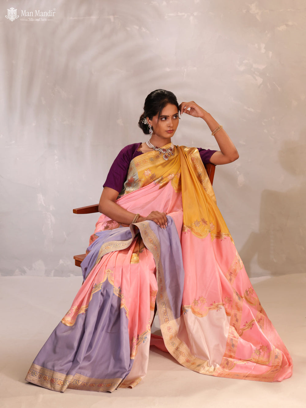 Multi Colour Rangkat Banarasi Kadwa Silk Saree