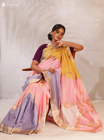 Multi Colour Rangkat Banarasi Kadwa Silk Saree