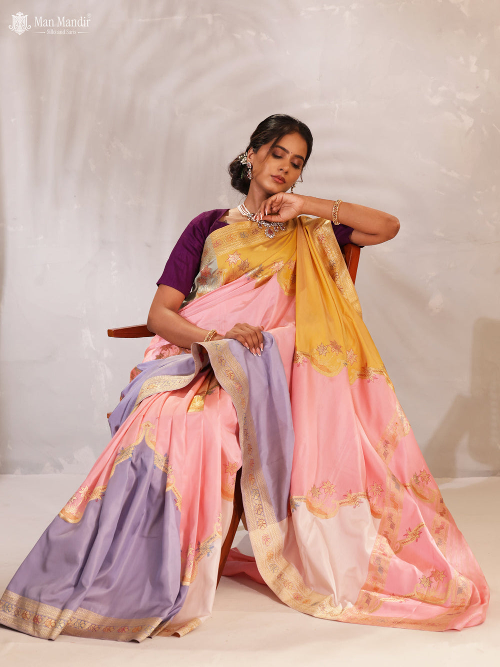 Multi Colour Rangkat Banarasi Kadwa Silk Saree