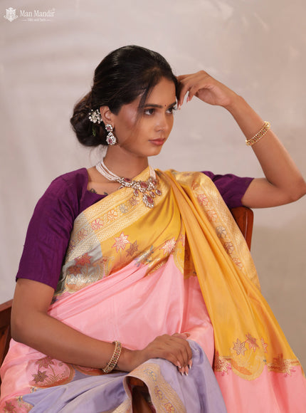 Multi Colour Rangkat Banarasi Kadwa Silk Saree