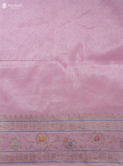 Light Pink Banarasi Tissue Silk Saree