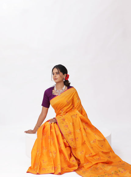 Orange Kanchipuram Silk Saree