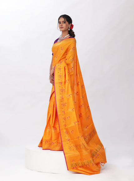 Orange Kanchipuram Silk Saree