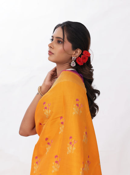 Orange Kanchipuram Silk Saree