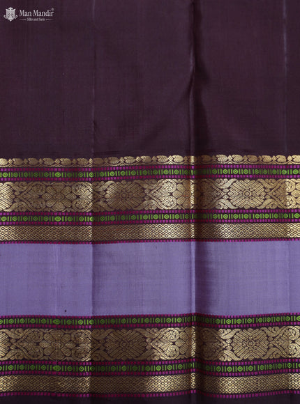 Orange - Coffee Brown Kanchipuram Silk Saree