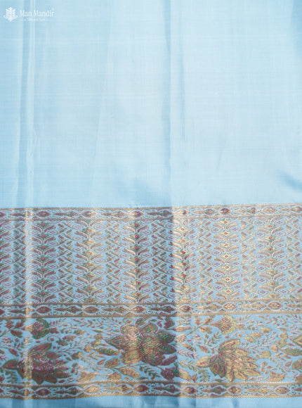 Violet - Light Blue Kanchipuram Silk Saree