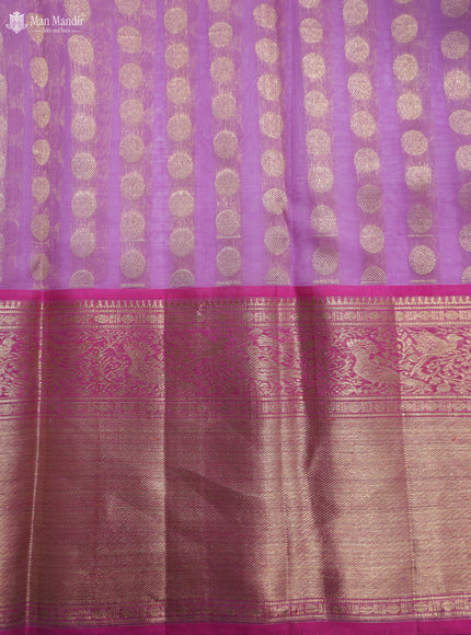 Lavender - Pink Kanchipuram Kora Silk Saree