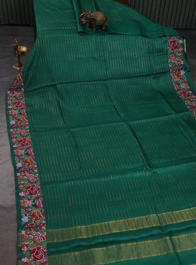 Green Tussar Silk Saree