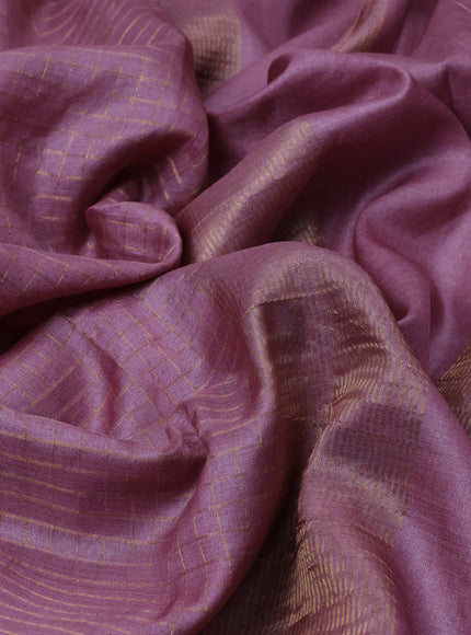 Mauve Pink Tussar Silk Saree