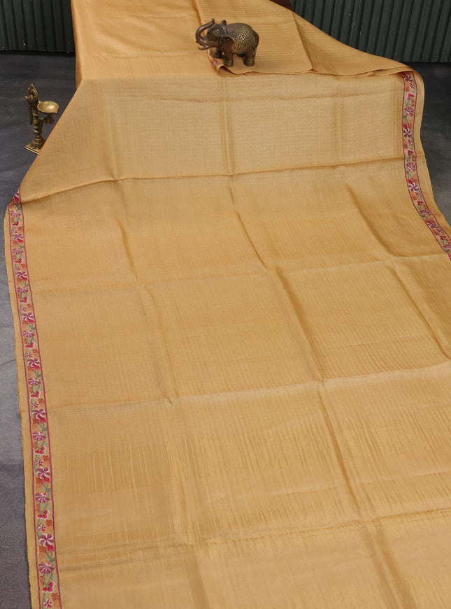 Yellow Tussar Silk Saree
