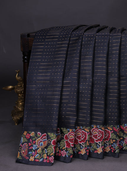 Black Tussar Silk Saree