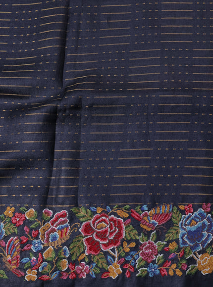Black Tussar Silk Saree