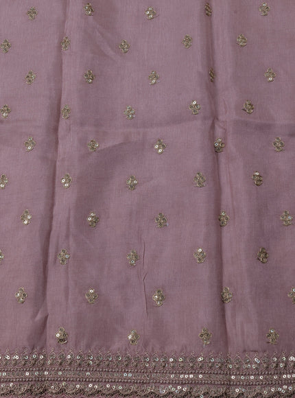Pastel Pink Satin Crepe Saree