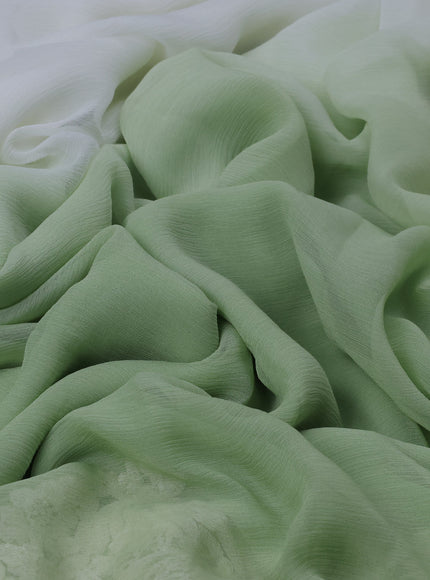 Pista Green And Off White Chiffon Saree Parsi Embroidery