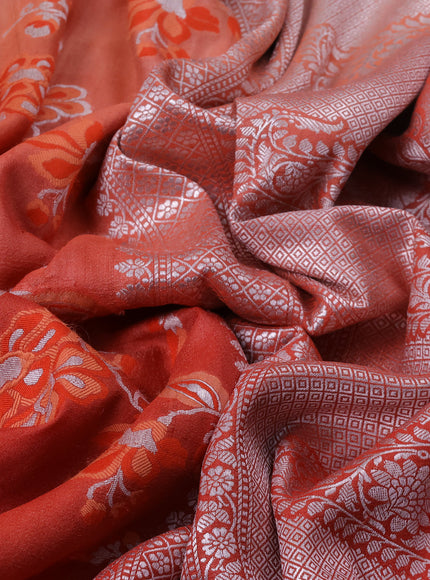 Rust Banarasi Khaddi Tussar Saree