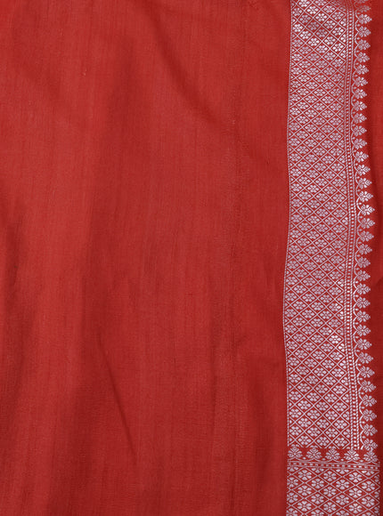 Rust Banarasi Khaddi Tussar Saree