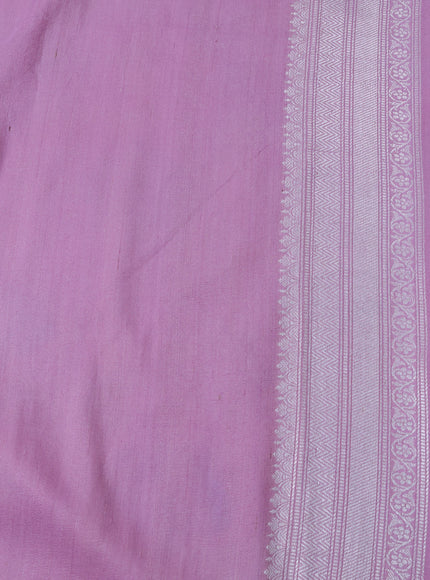 Lilac Banarasi Khaddi Tussar Saree