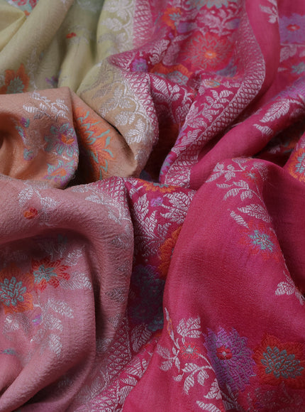 Multi Colour Banarasi Khaddi Tussar Saree