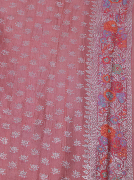 Multi Colour Banarasi Khaddi Tussar Saree