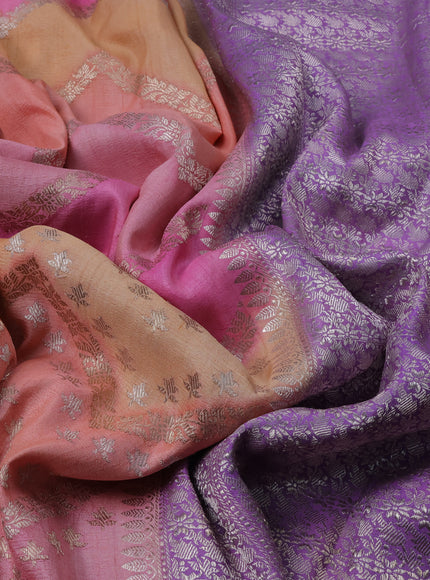 Multi Colour Banarasi Khaddi Tussar Saree
