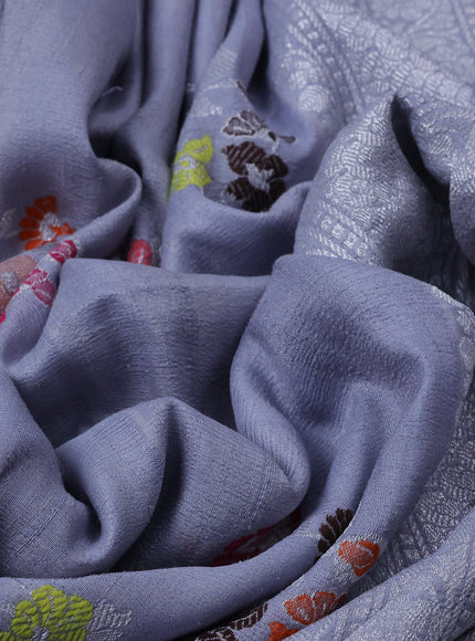 Grey Banarasi Khaddi Tussar Saree