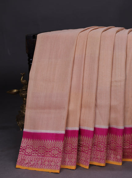 Sandal-Rani Pink Banarasi Khaddi Tussar Saree
