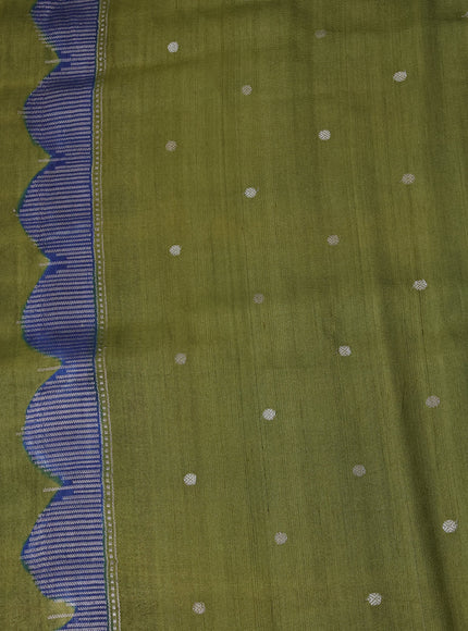 Navy Blue-Pink And Purple Banarasi Khaddi Tussar Saree