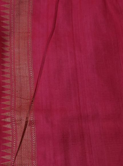 Yellow-Pink Banarasi Khaddi Tussar Saree