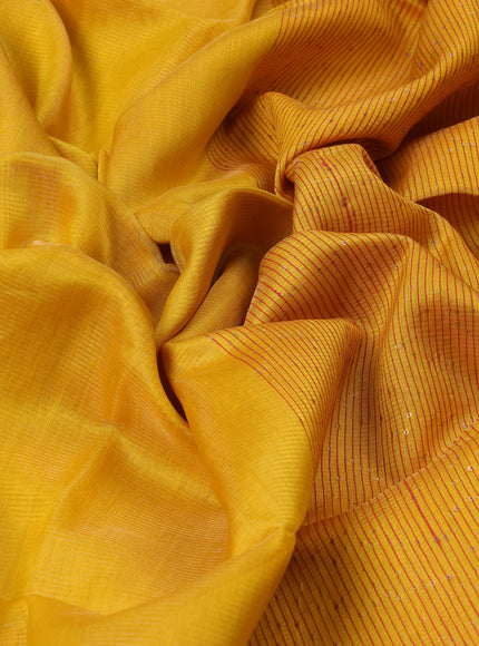 Yellow - Red Muslin Organza Saree