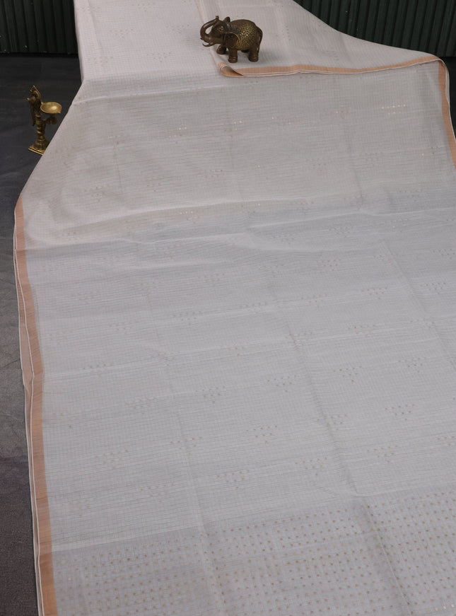 Off White Muslin Organza Saree