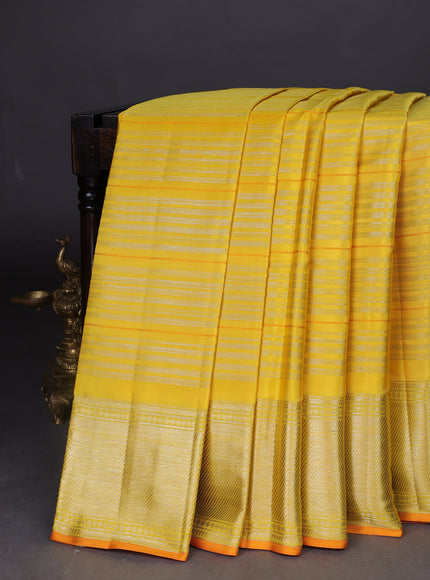Yellow Pure Kanchipuram Silk Saree
