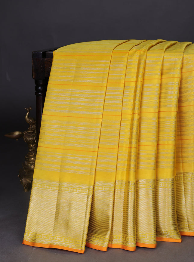 Yellow Pure Kanchipuram Silk Saree