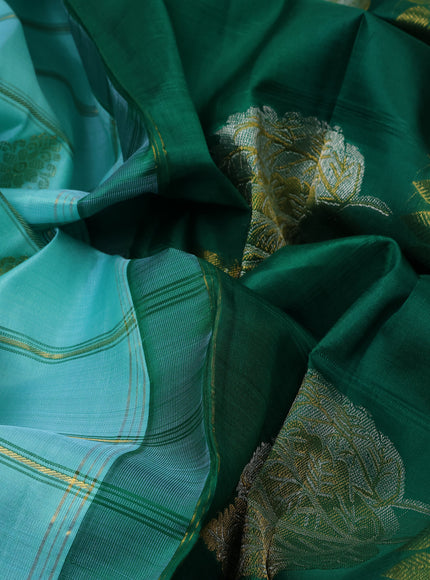 Teal Green-Green Pure Kanchipuram Silk Saree